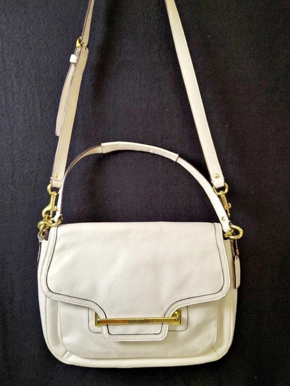 Coach Taylor Flap Shoulder Bag in White